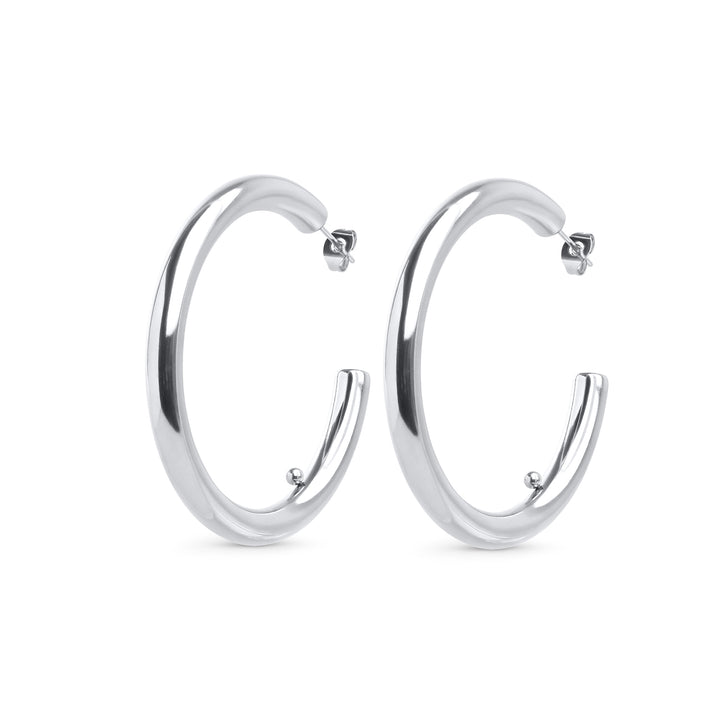 Peg - Boucles d'oreilles clous Hoops élégantes en acier inoxydable
