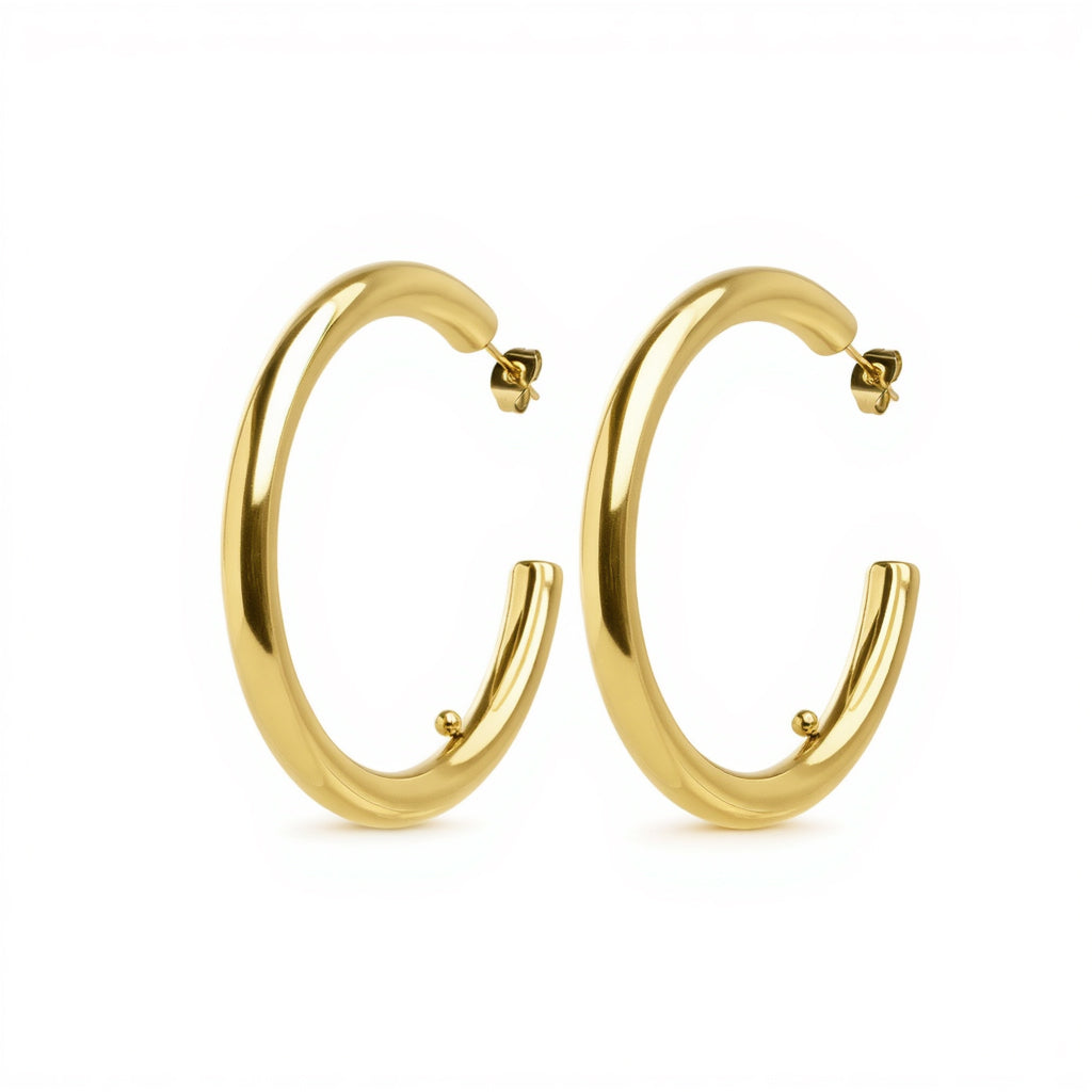 Peg - Boucles d'oreilles clous Hoops élégantes en acier inoxydable