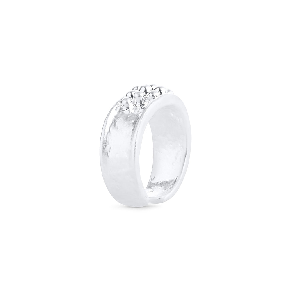 Iben – bague statement en acier inoxydable, argent | Timi of Sweden