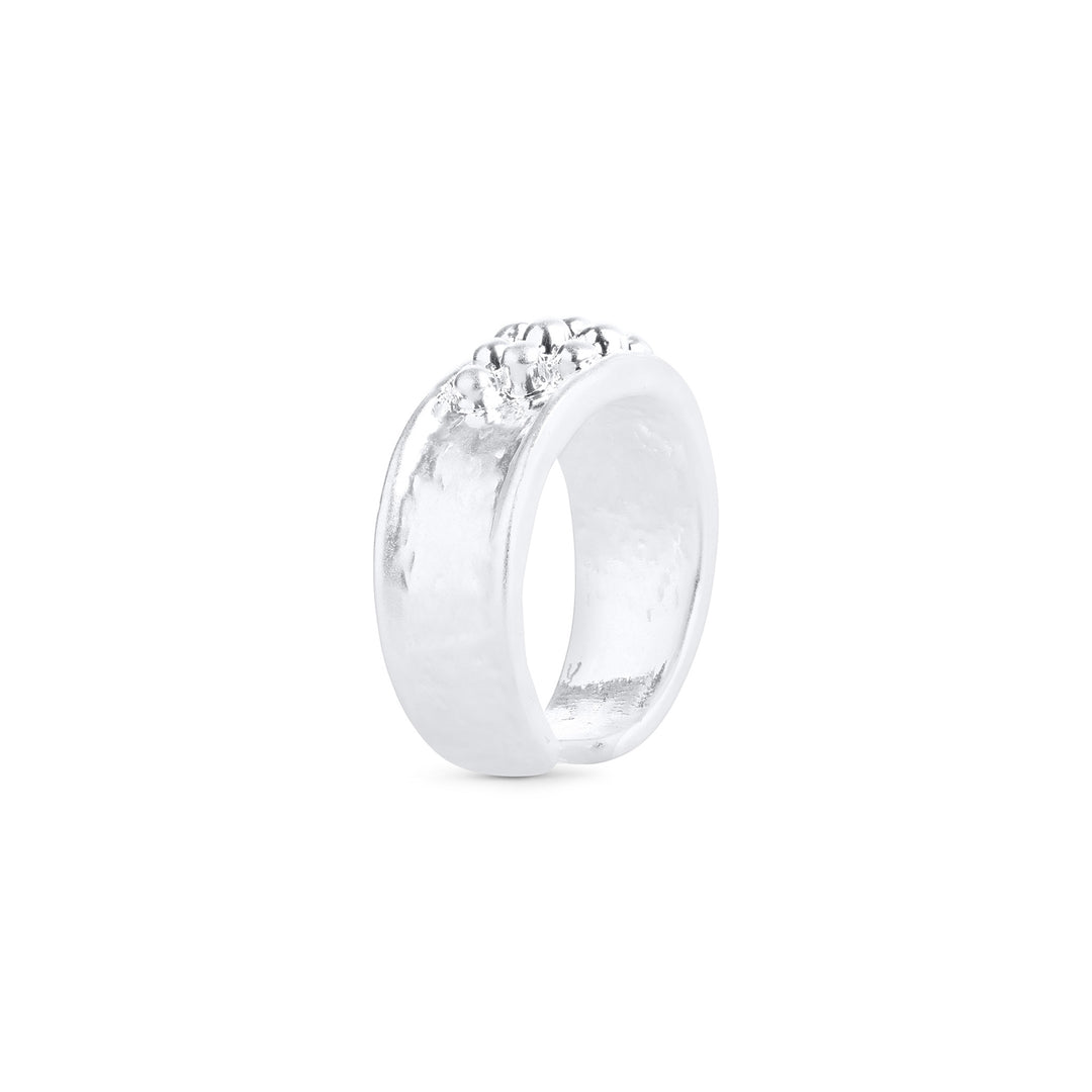 Iben – statement ring van roestvrij staal, zilver | Timi of Sweden