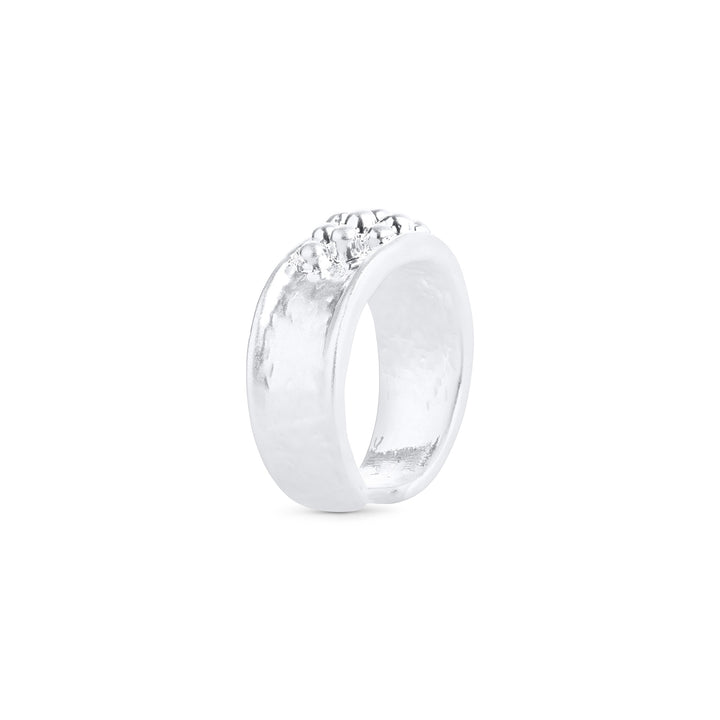 Iben – statement ring van roestvrij staal, zilver | Timi of Sweden