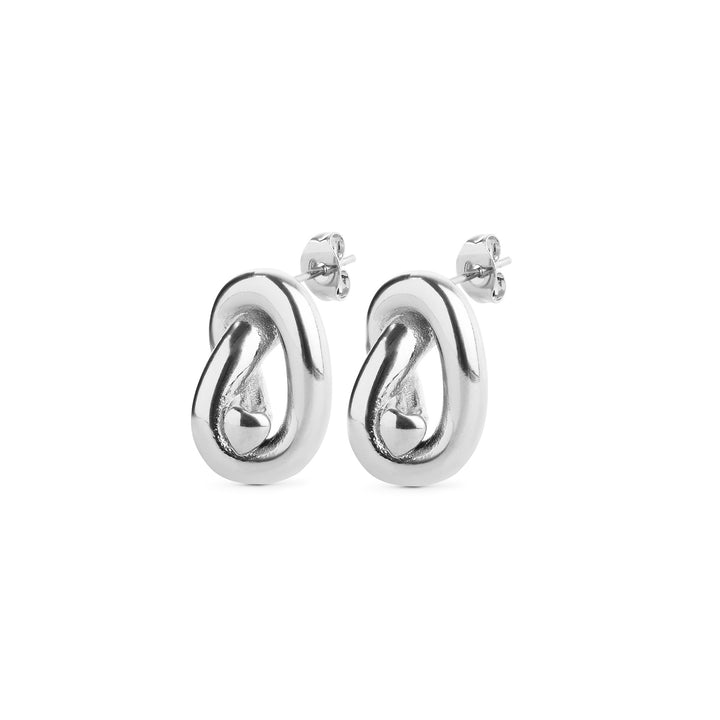 Rosa – knot earrings in stainless steel, silver | Timi of Sweden