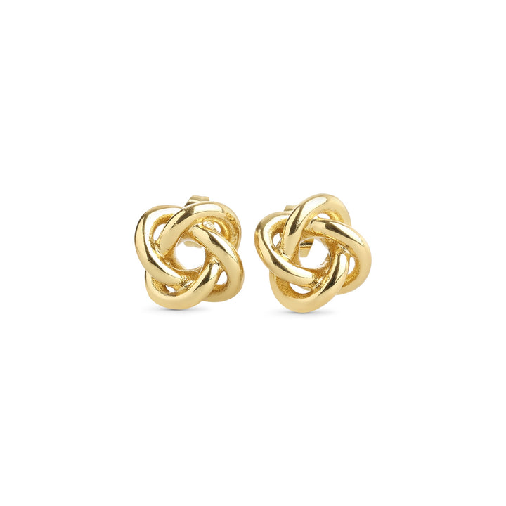 Karla – knot stud earrings in stainless steel, gold | Timi of Sweden