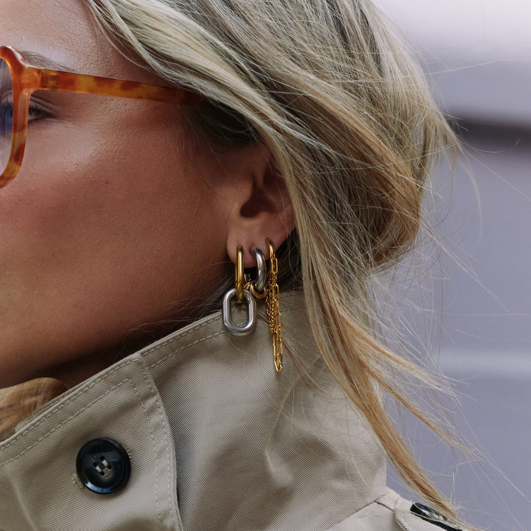 Li - Bicolor hoops oorbellen