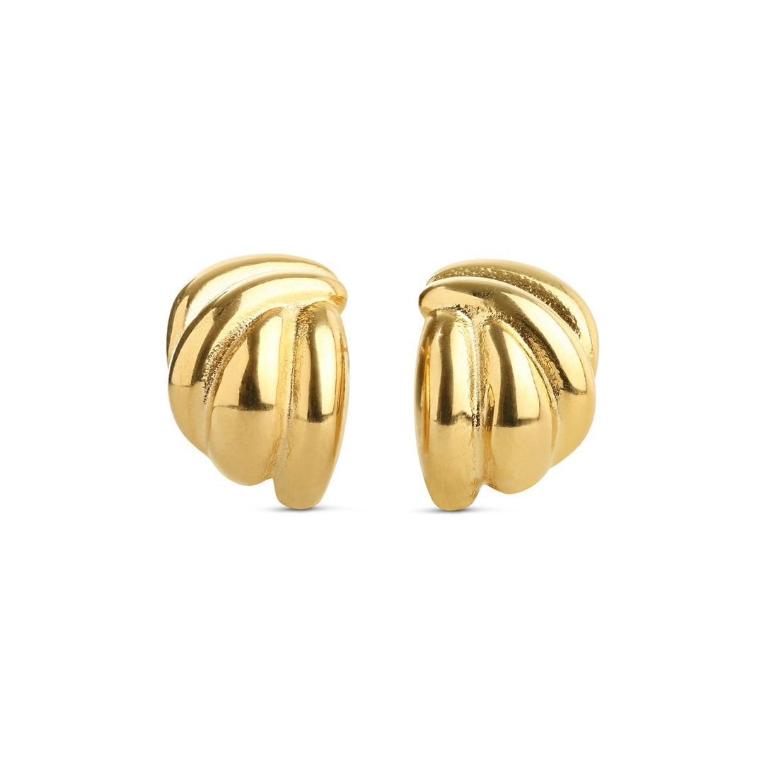 Siv – twisted stud earrings in stainless steel, gold | Timi of Sweden