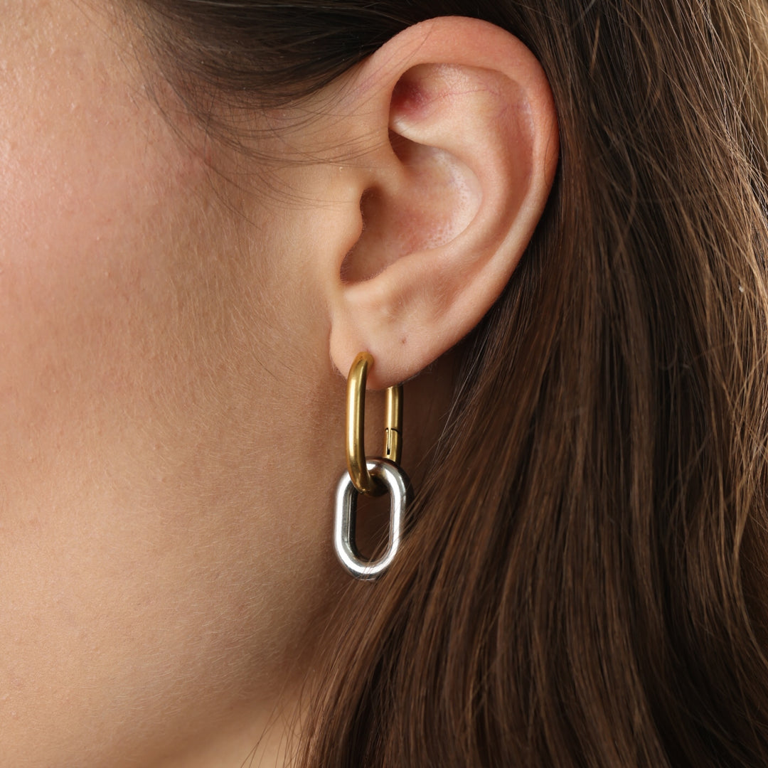 Li - Bicolor hoops oorbellen