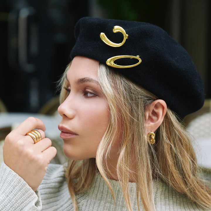 Novelia – sculpturale broche, goud | Timi of Sweden