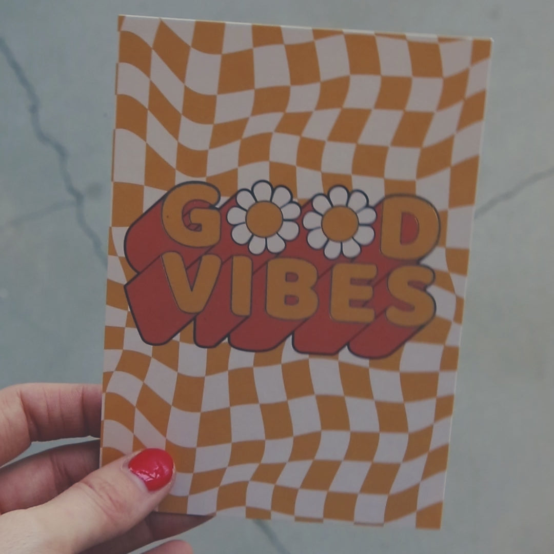 Good Vibes Retro ansichtkaart