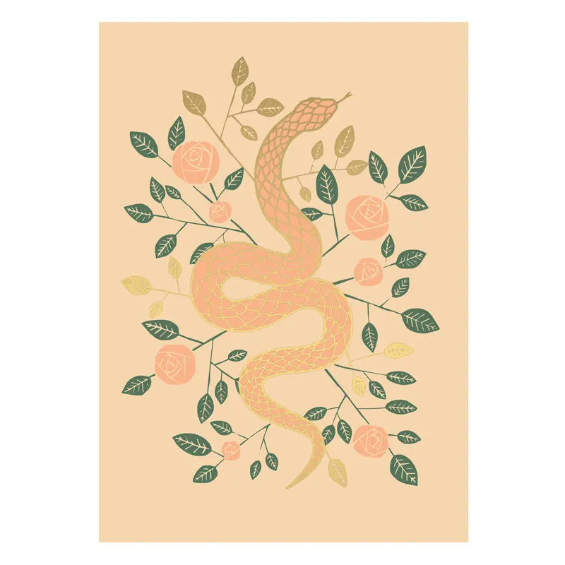 Snakes And Flowers Postcard