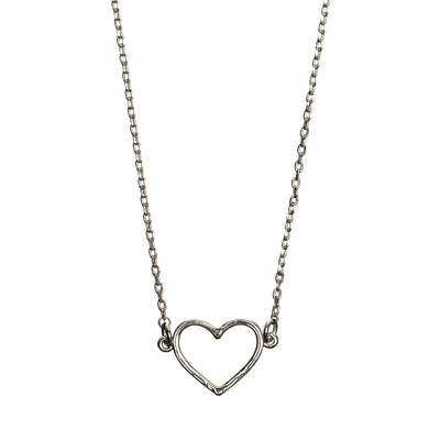 Necklace Heart Outlined Silver