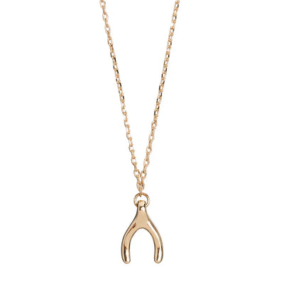 Wishbone Necklace Gold