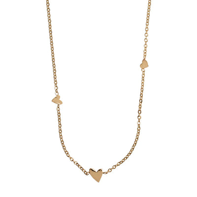 3 small hearts necklace Gold