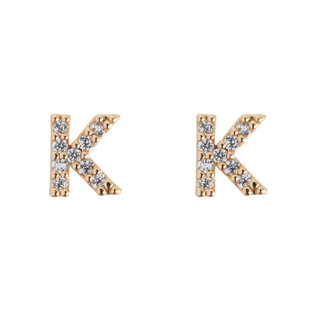 Petite chrystal letter stud earring K