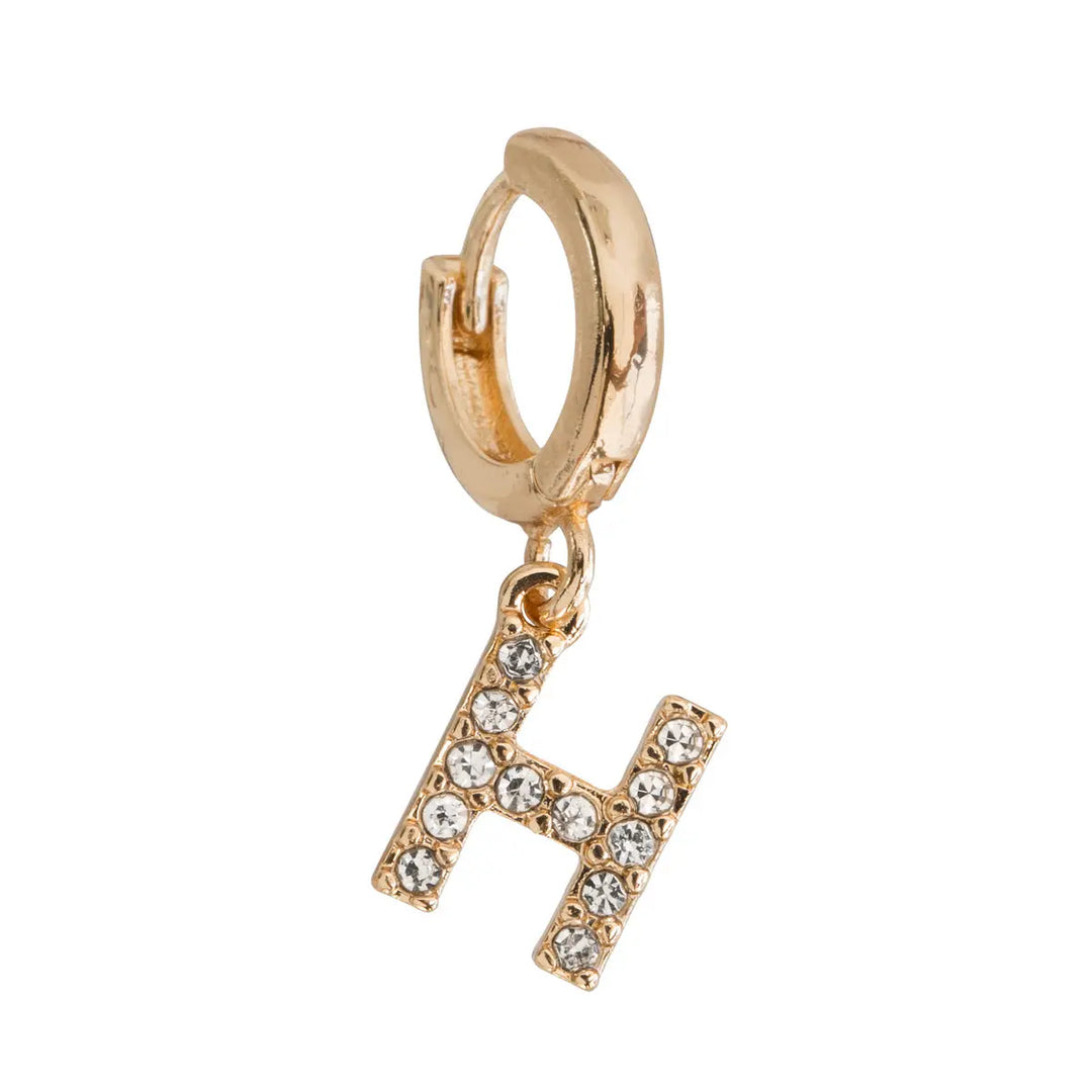 Crystal letter hoop H