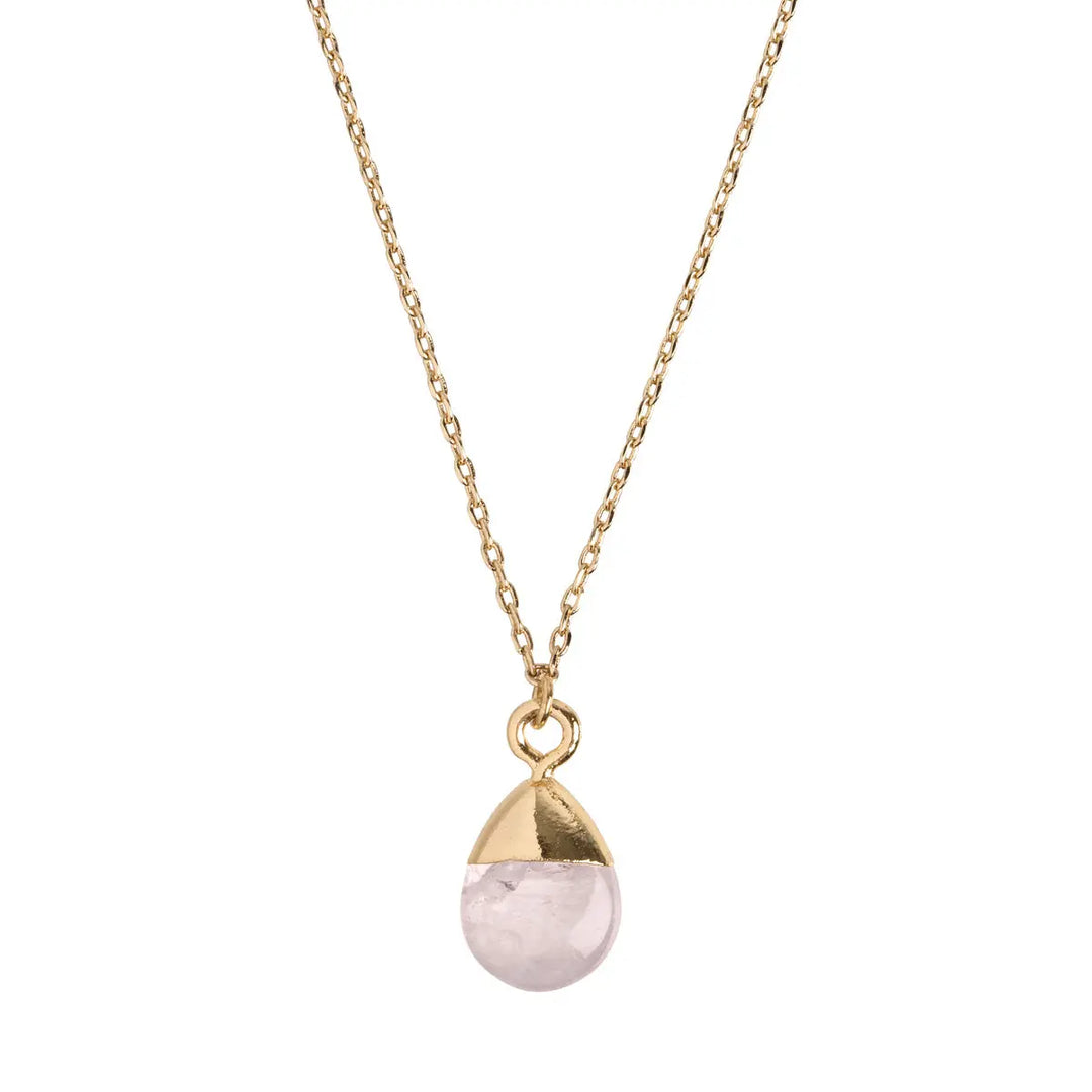 Gold Dipped Rose Quartz Necklace