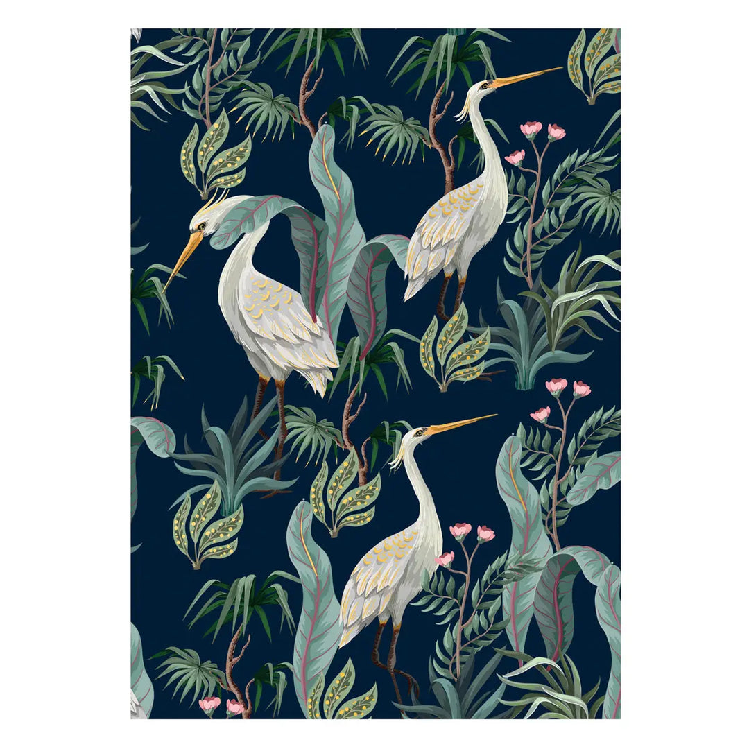 White Cranes Postcard