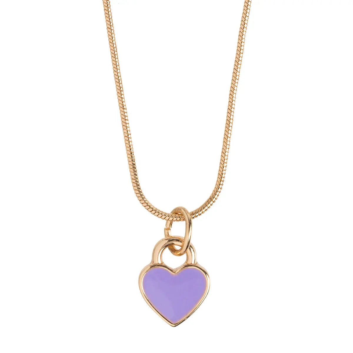 Purple Enamel Heart Necklace