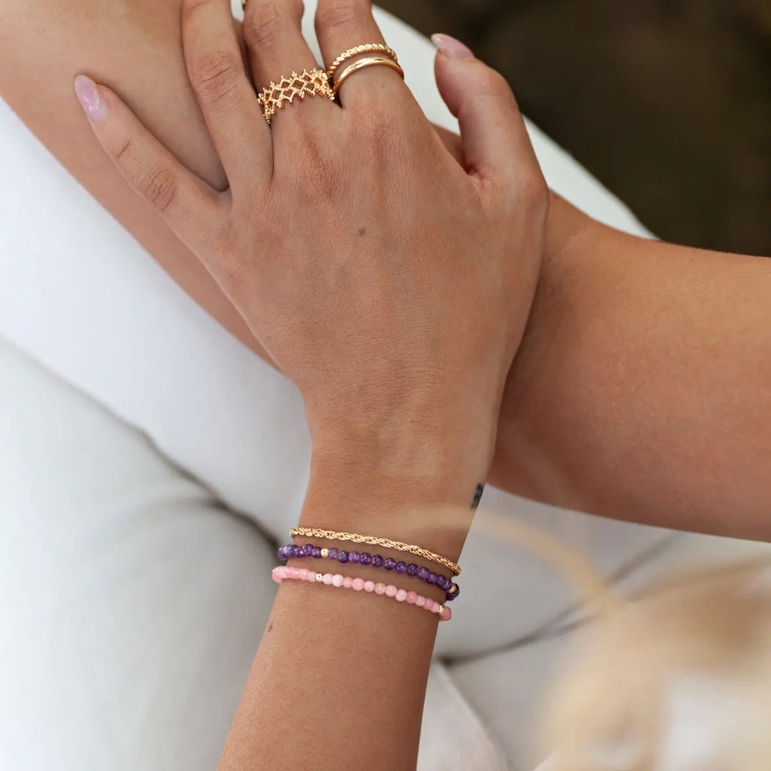 Rose Quartz Bead Bracelet