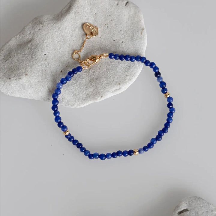 Blue Lapis Bead Bracelet