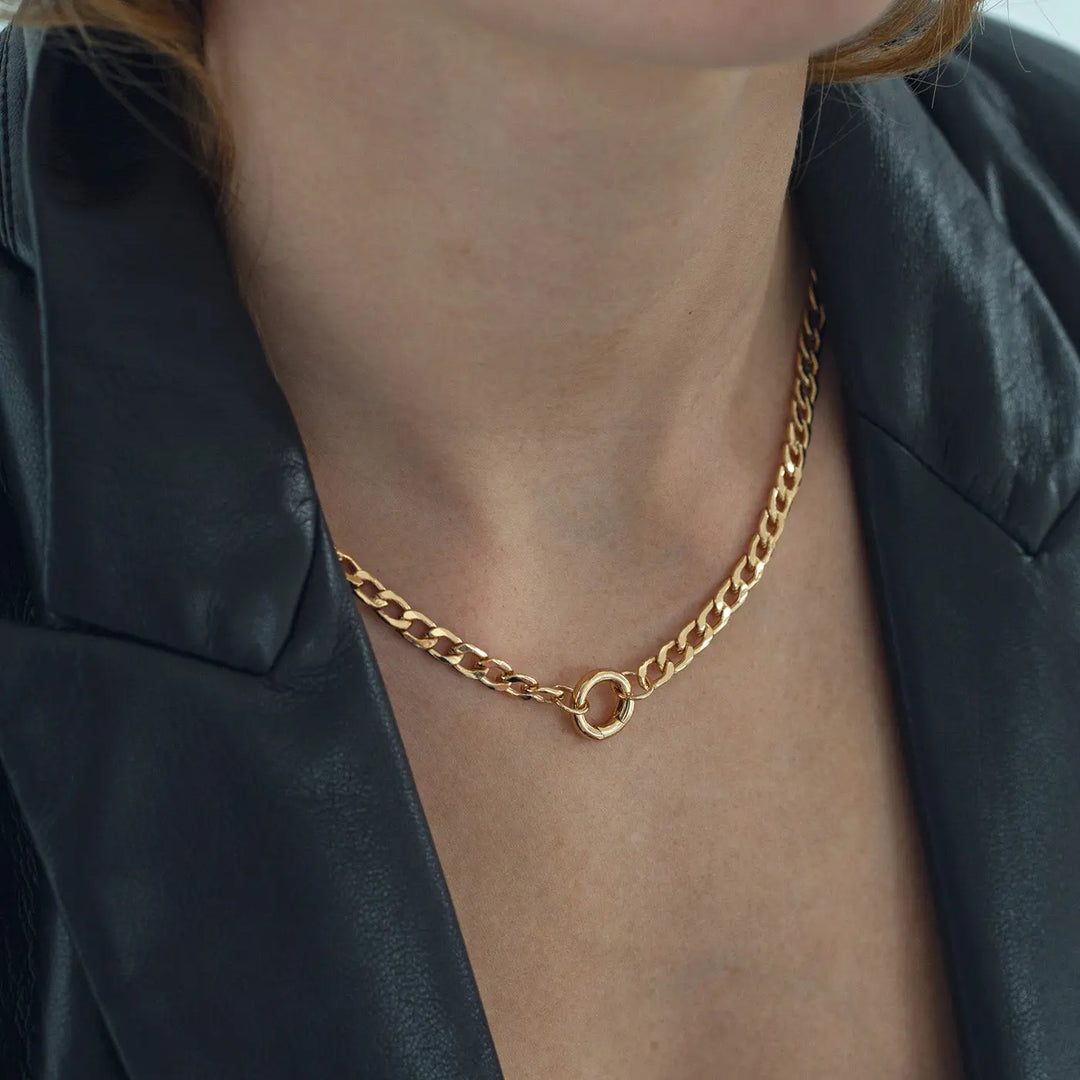 Round Lock Chain Necklace