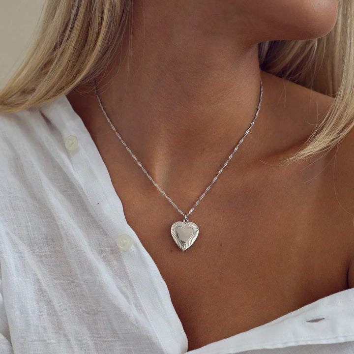 Heart Locket Silver Necklace | Stylish