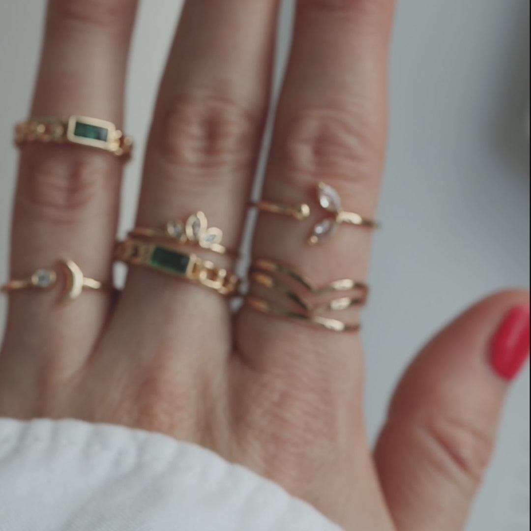 Maya - dikke ketting kristallen ring